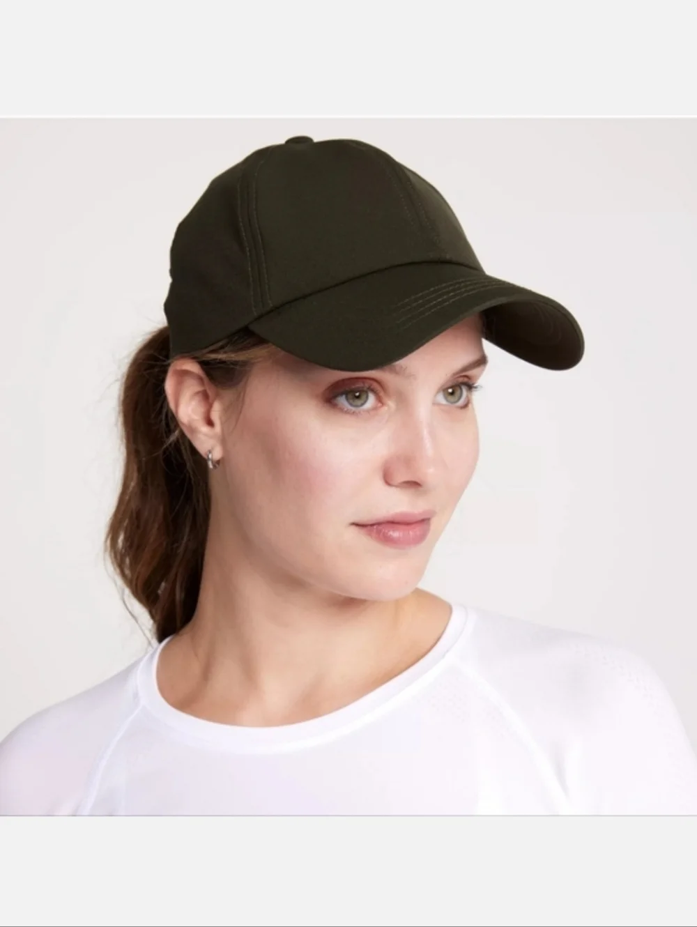 CALIA Deep Green Crossback Ponytail Messy Bun Performance Hat - NWT